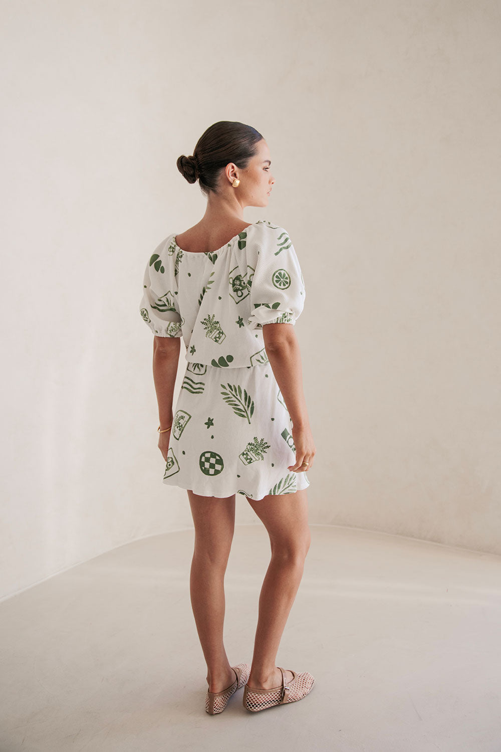 Milo Cutout Mini Dress - Relic White Green
