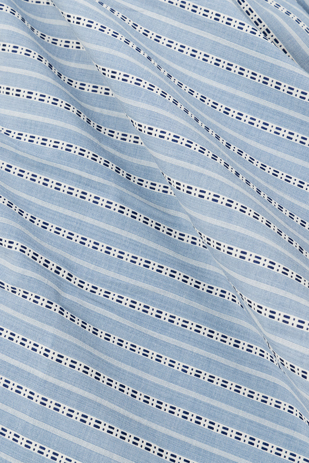 Blue Long Sleeve Round Neck Tie Mina Top