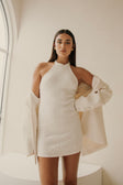 Atley Knit Halter Mini Dress - Cream