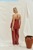 Merlot Red Cotton Strapless 