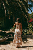 Brown La Spiaggia Print Lace Strappy Maxi Daje Dress
