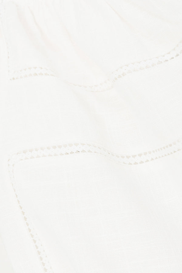 White Cheesecloth Button Up Adriana Playsuit