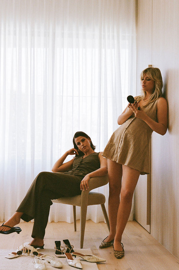 Brown Button Up Plunge V Neck Mini Shaelagh Dress