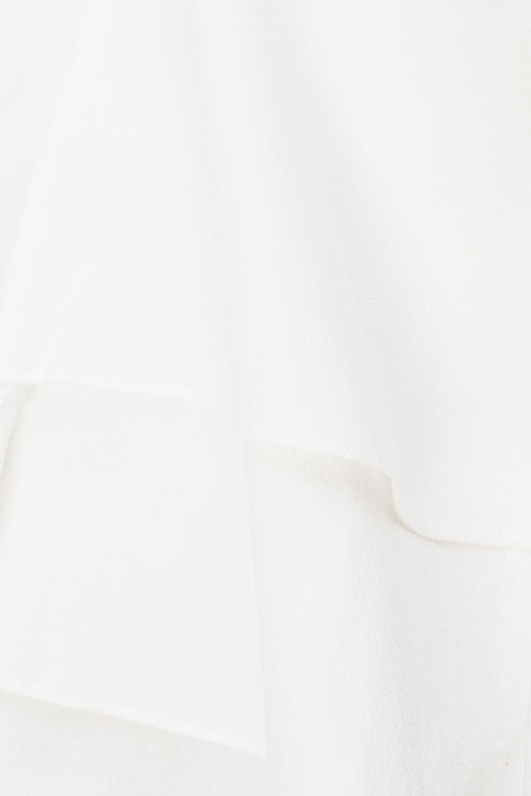 White Strapless Layered Ruched Rocio Dress