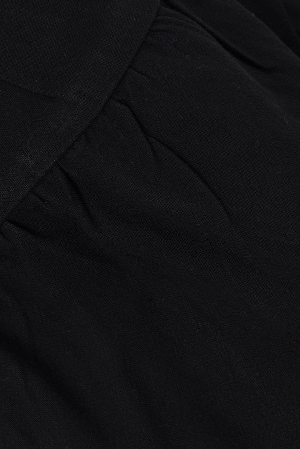 Black High Waist Gathered Flounce Panel Luna Shorts