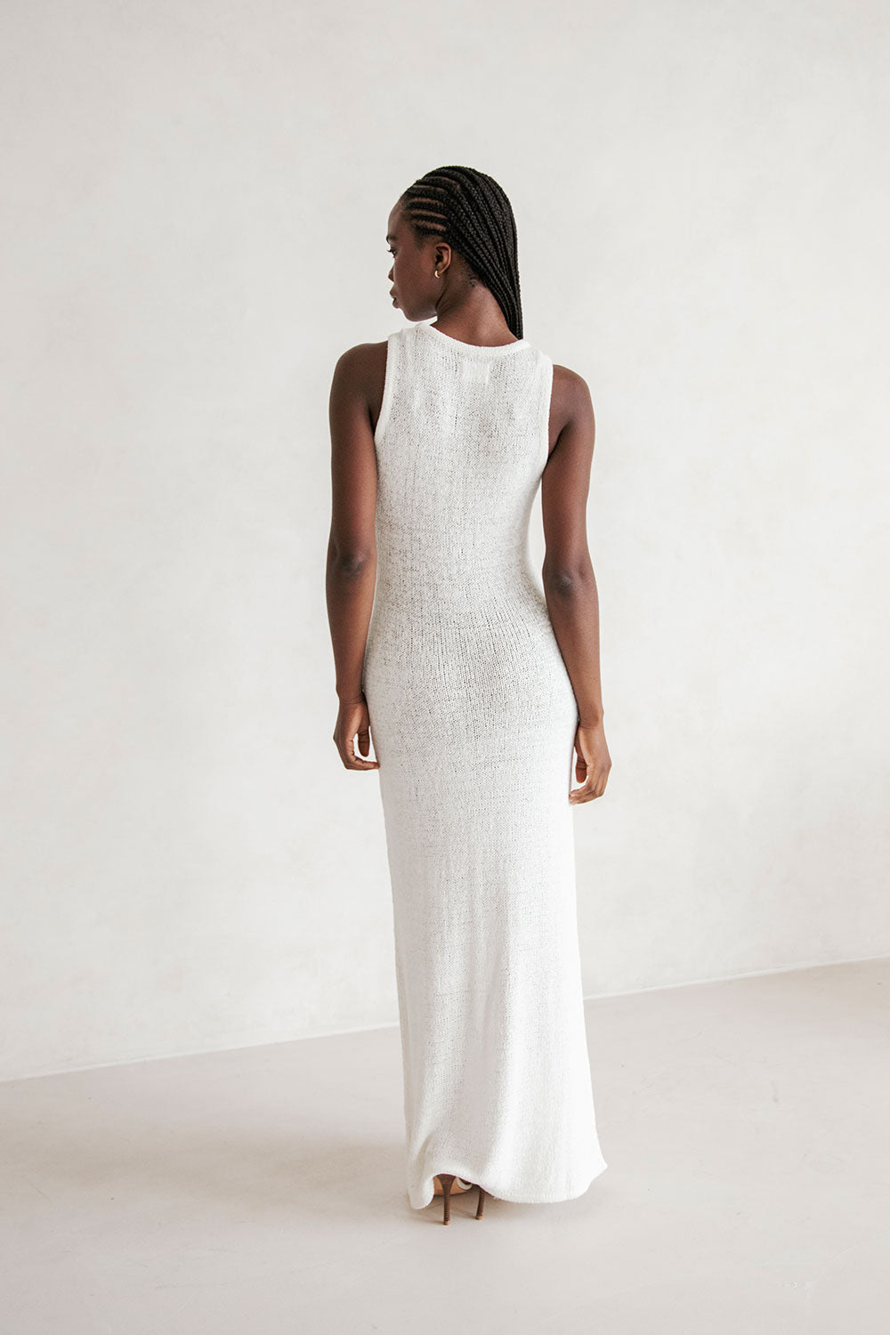 Alondra Knit Maxi Dress - White