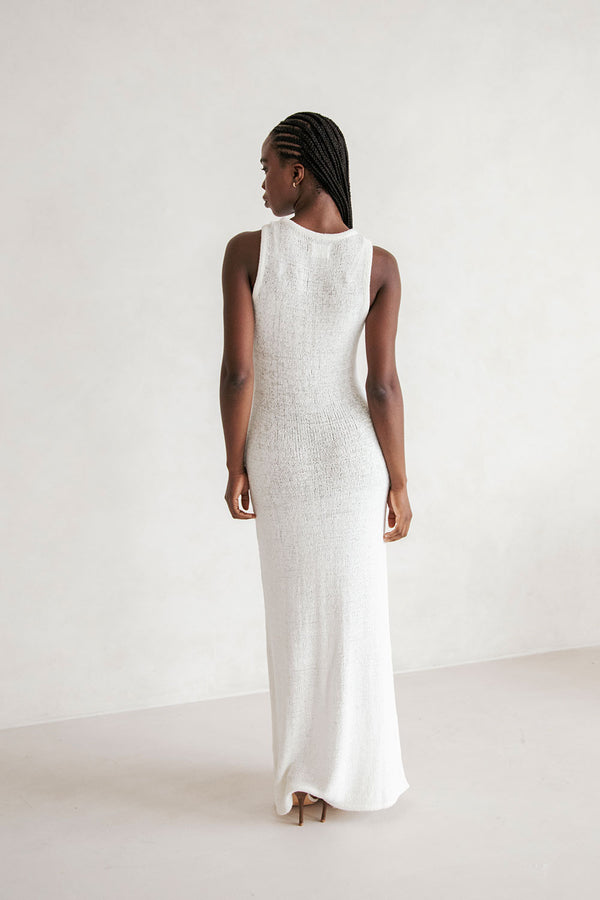 Alondra Knit Maxi Dress - White