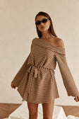 Cabana Dress - Tan Stripe
