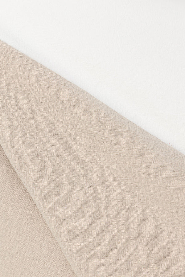 Beige White Two Tone One Shoulder Maxi Ellita Dress