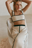 Beige Ribbed Cropped Leilani Top