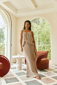 Taupe Knit V Neck Strappy Tie A-Line Havana Top
