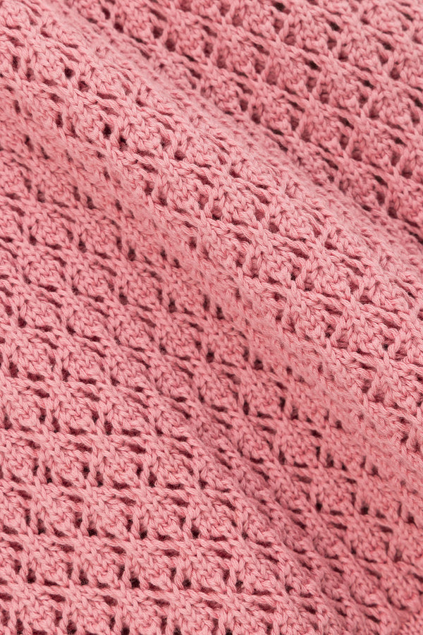 Rose Pink Knit Long Sleeve Mini Nara Dress