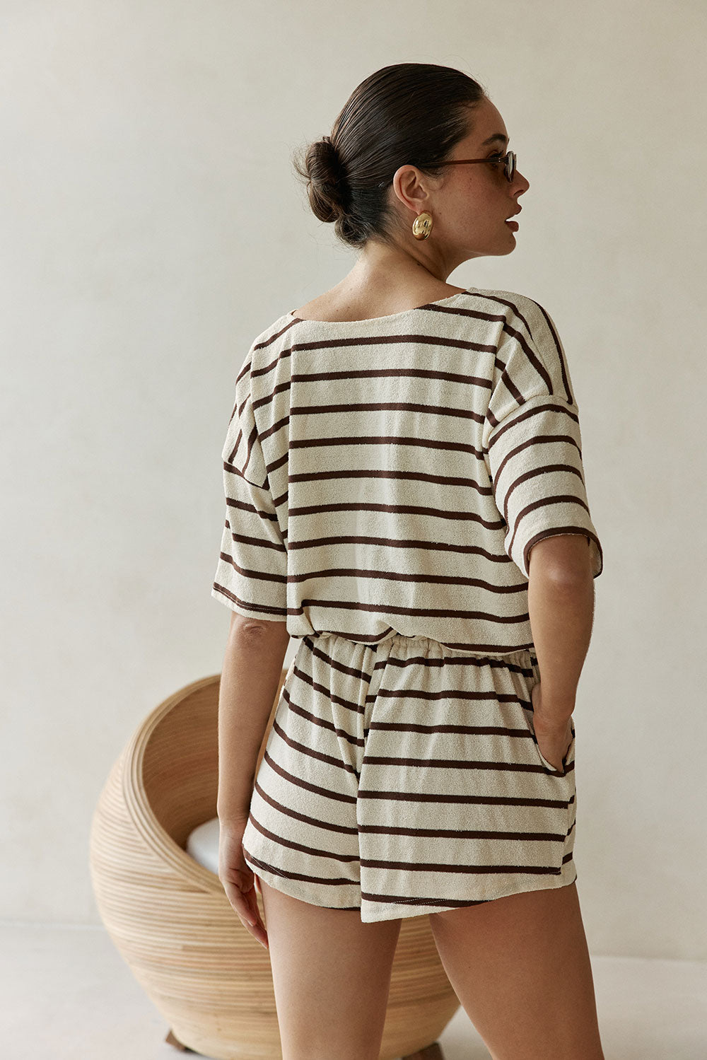 Juniper Playsuit - Brown Stripe