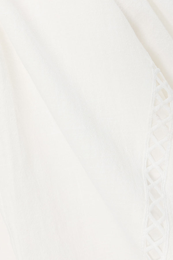 Bridal White Ladder Panel Midi A Line Empire Skirt