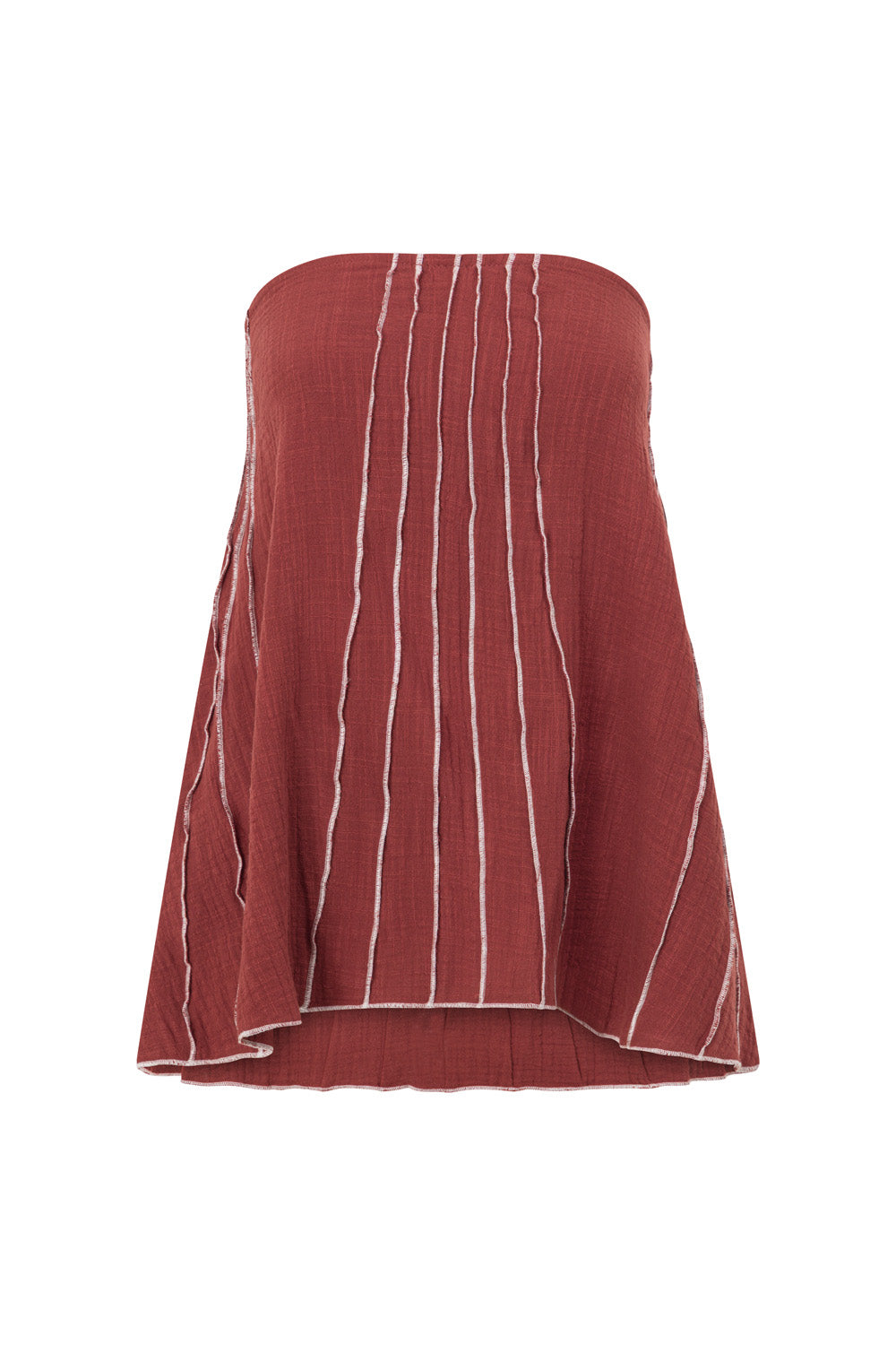 Merlot Red Cotton Strapless 