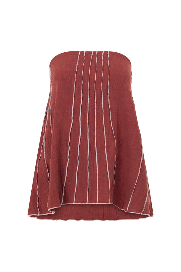 Merlot Red Cotton Strapless 