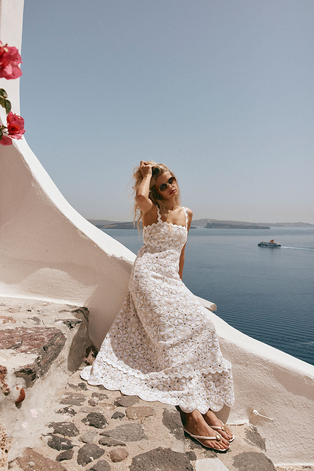 Dalton Backless Crochet Maxi Dress - White Beige SABO Dalton Backless Crochet Maxi Dress - White Beige SABO