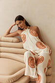 Beige Nomisma Sea Shell Print Twist Halter Rosalee Top