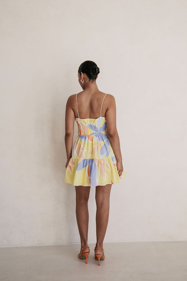 Elia Purple Adjustable Strap Panel Mini Tacita Dress