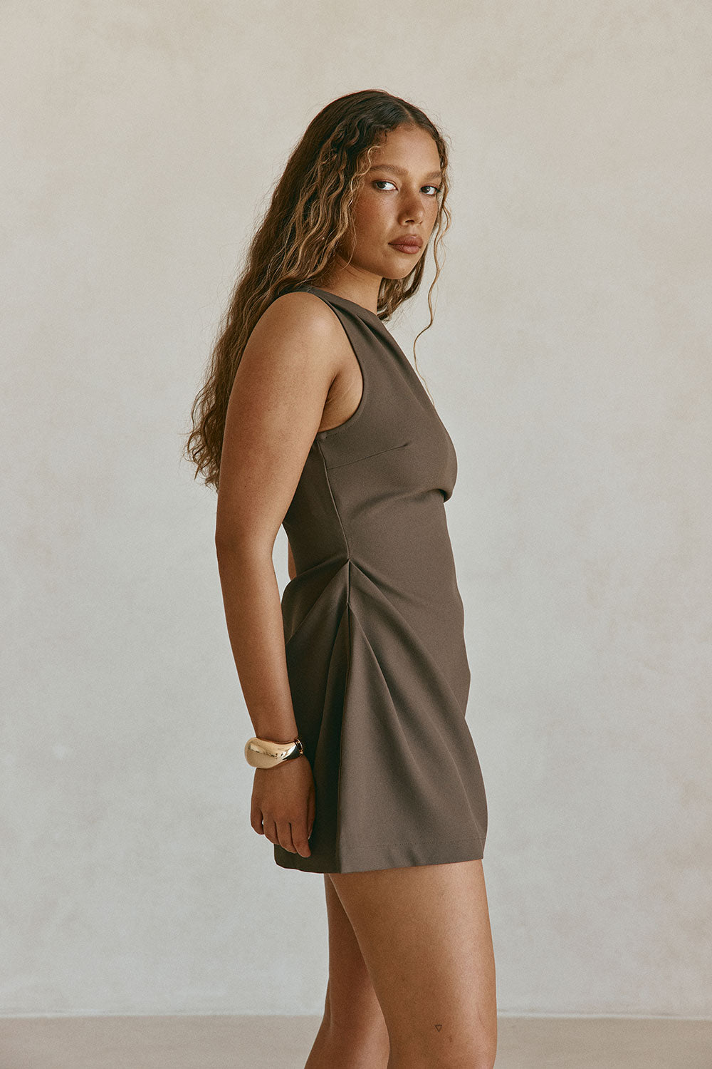 SAMPLE-Camellia Dress - Chocolate