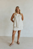 Beige Asymmetric Neck Longline Luella Top