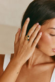Gold Toned Black Stone Detail Zara Onyx Ring