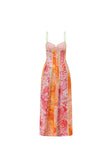 Pink Botanica De Flor Print Maxi Lune Dress