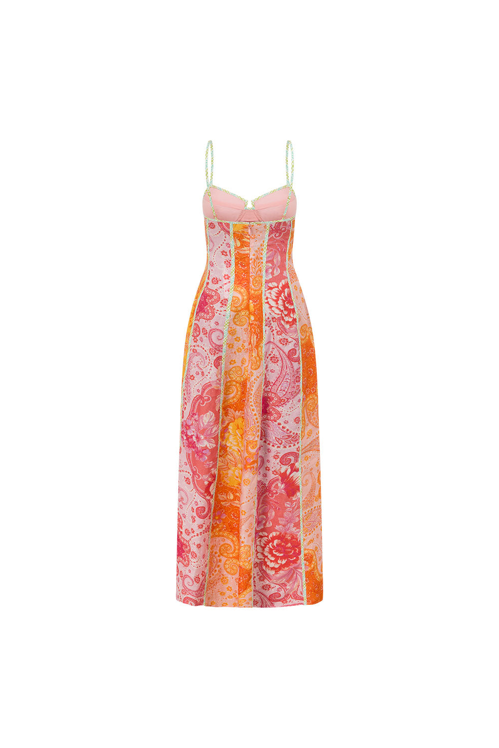 Pink Botanica De Flor Print Maxi Lune Dress