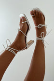 SAMPLE-Strappy Paz Heels - White