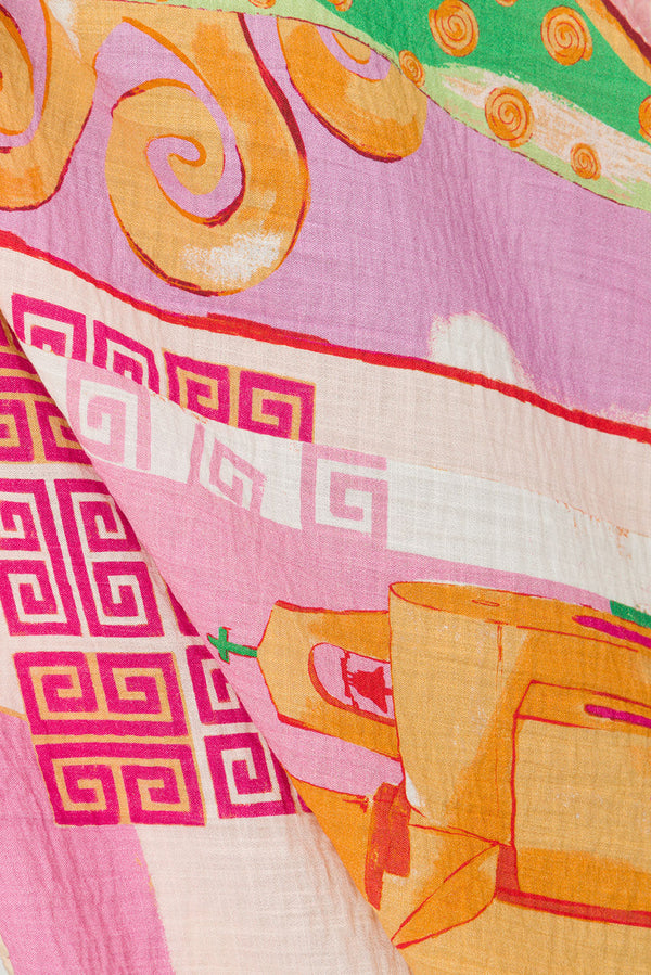 Peach Theotokos Boxy Button Up Collar Kelia Shirt