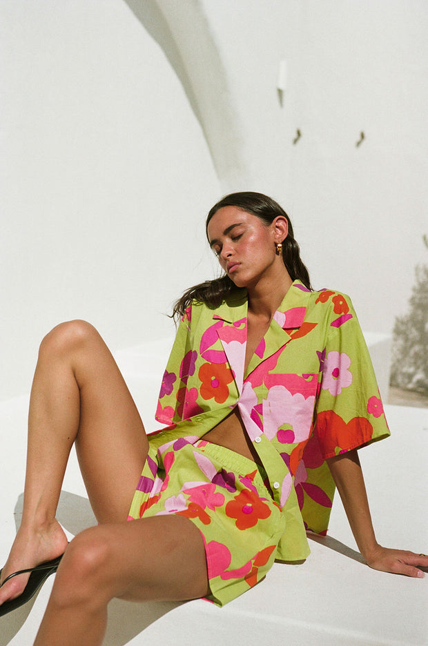 Thessy Top - Lime Floral