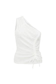 Leni One Shoulder Top - White
