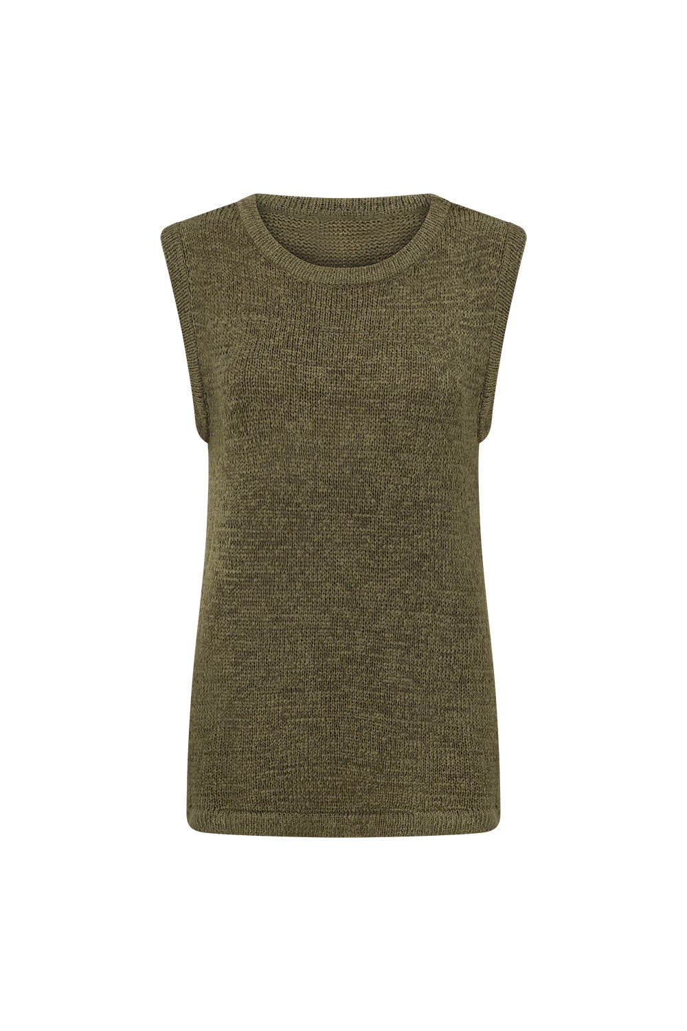 Olive Green Knit Boxy Longline Louka Top