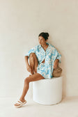 White Floral Short sleeve Button Up Tahlee Top
