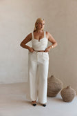 Beige High Waisted Wide Leg Amera Pants