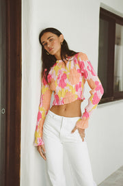 SAMPLE-Zaya Crepe Top - Nectar Floral