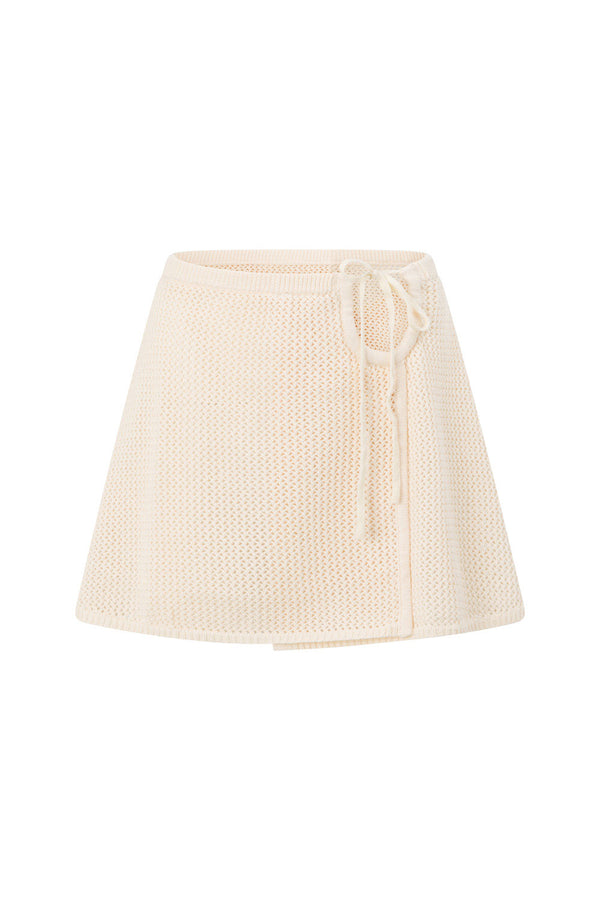 Vanilla Knit Drawstring Mini Priya Skirt