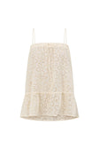 Beige Broderie Gathered Strappy Hazel Top