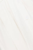 White Structured V Neck Pleated Vespera Top