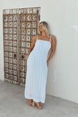 White Crochet Knit Strappy Maxi Trieste Dress