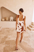 Jada Cutout Halterneck Playsuit - Brown, White Sunroom Chocolate Print, Objects