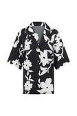 Black Alma Caroline Floral Print Button Up Enza Top