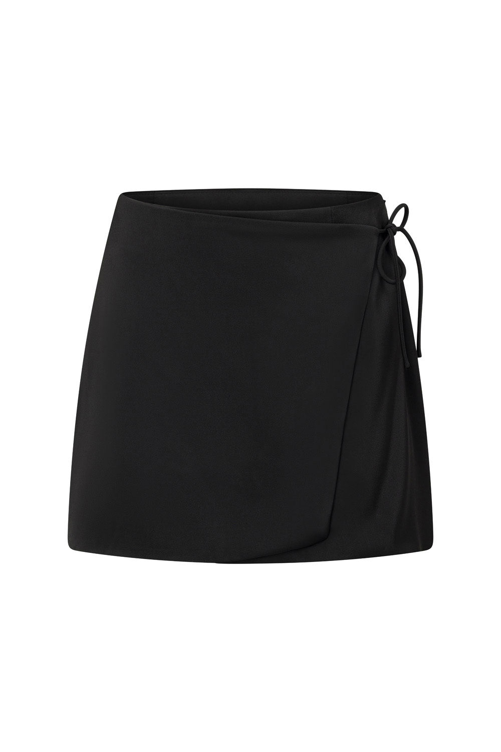 Black High Waist Wrap Mini Kleo Skirt