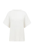 Celine Ribbed Knit Top - White