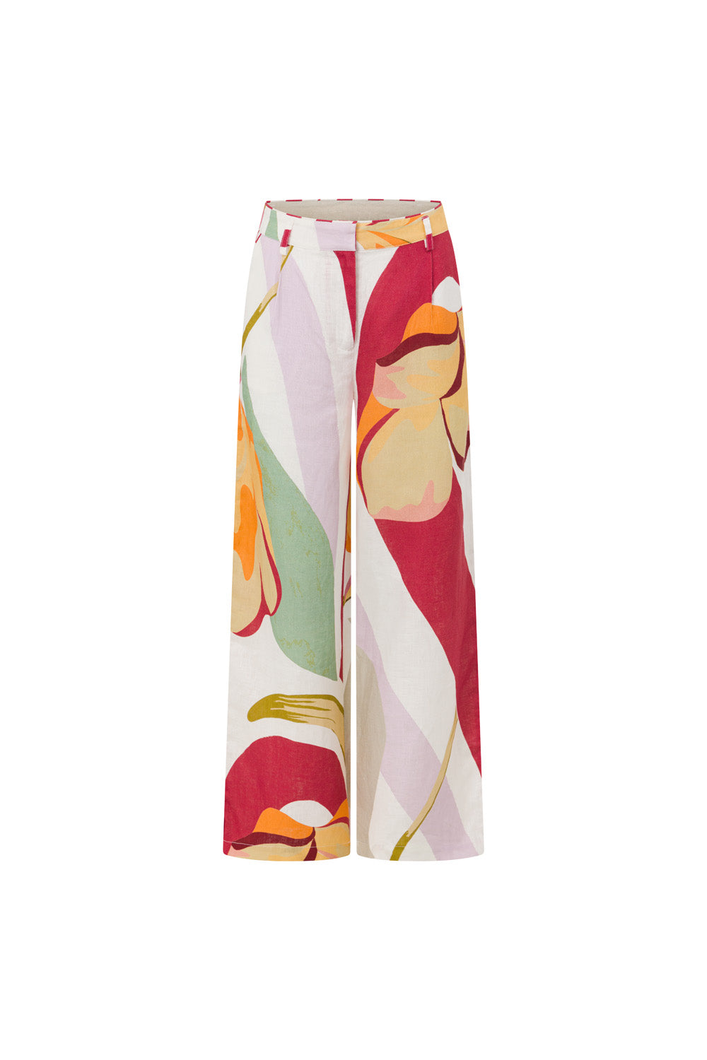 Red Estivo Abstract Print Pocket Trouser Pants