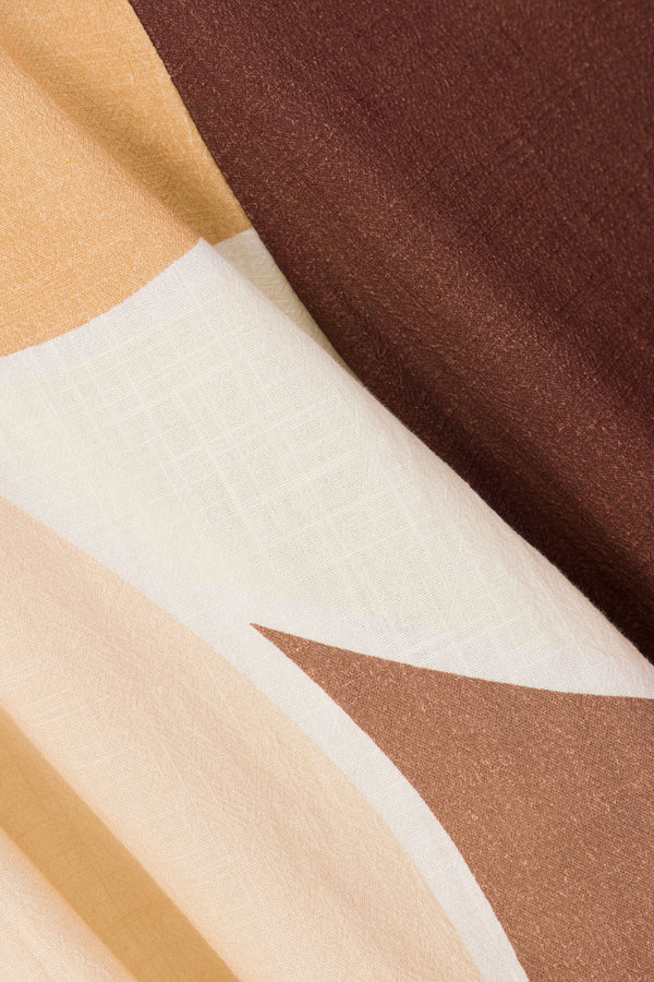 Brown Sable Floral Print Drawstring Monroe Pants