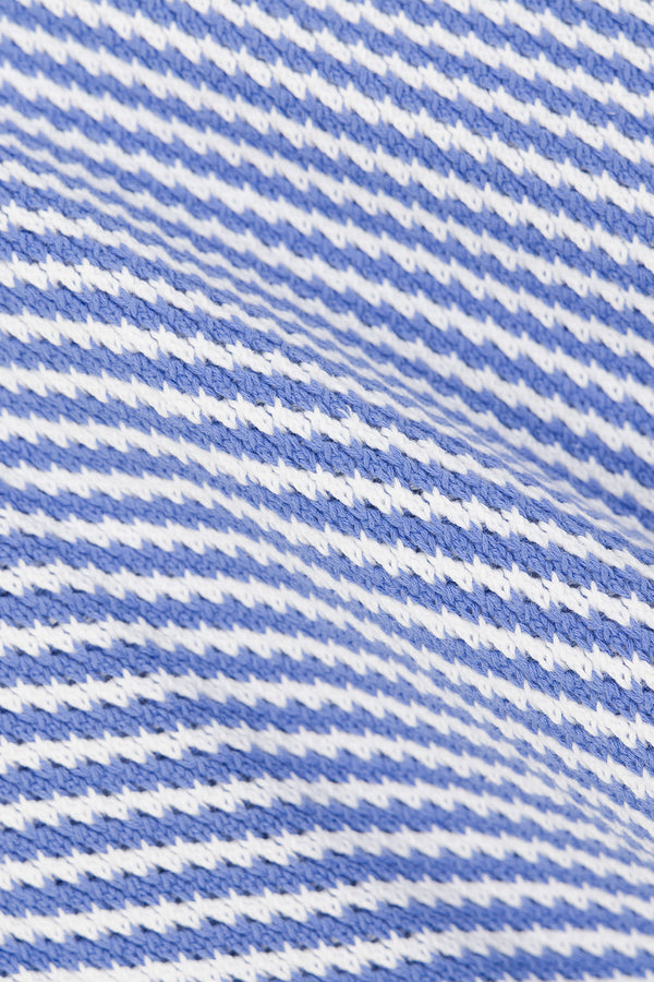 Blue and White Stripe Woven Wrap Billy Top