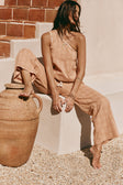Rust Brown High Waist Drawstring Emmie Pants