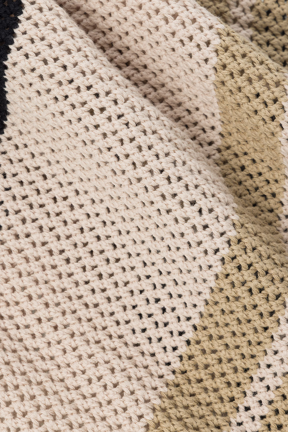 Quinn Elasticated Tie Front Stripe Shorts - Tan, Beige, Black Stripe