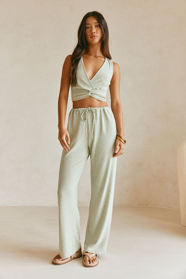 Sierra Elasticated Tie Pants - Green